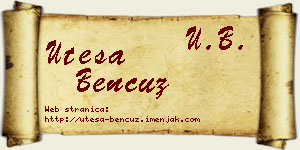 Uteša Bencuz vizit kartica